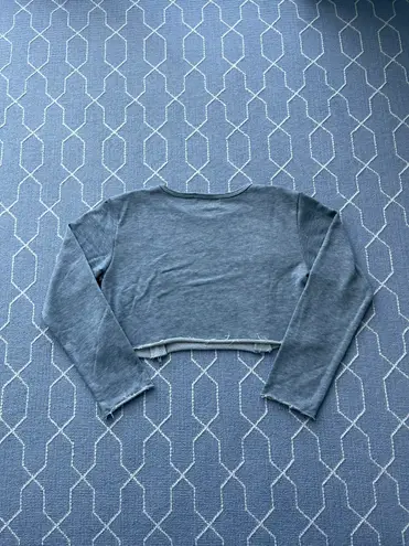 LF Seek the Label Gray Cropped Sweatshirt with Zipper Details - Size Medium