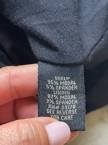 Catherine Malandrino Flutter Sleeves Jersey Black Dress Size M Stretch