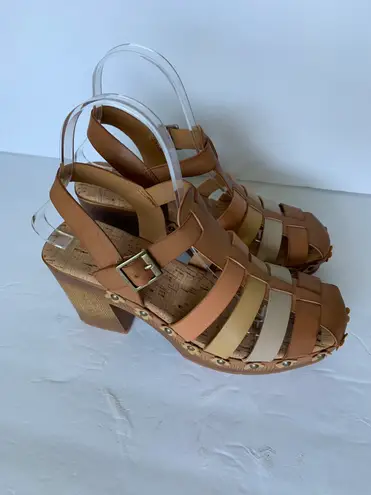 Kork-Ease Korks Willow Bohemain Floral Neutral Platform Block Heel Sandals