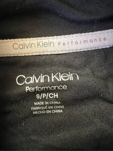 Calvin Klein  Performance Black Velour Accent Cowl Neck Pullover Hoodie Small