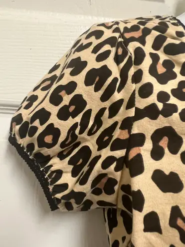 Daisy Street Leopard Lace Trim Crop Top