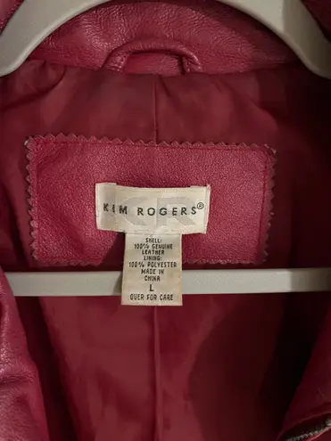 kim rogers Thrifted Vintage Red Leather Jacket