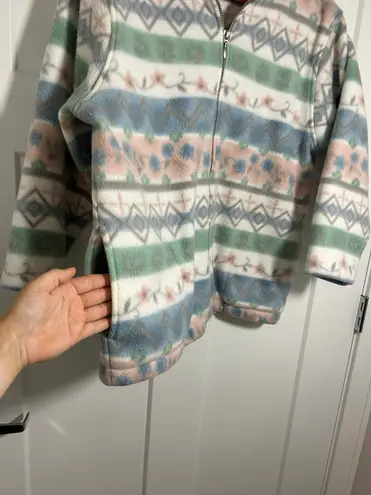 Alfred Dunner Petite Vintage women’s small oversized fleece full zip jacket