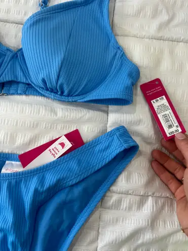 Target Blue Rib Bustier Bikini Set NWT