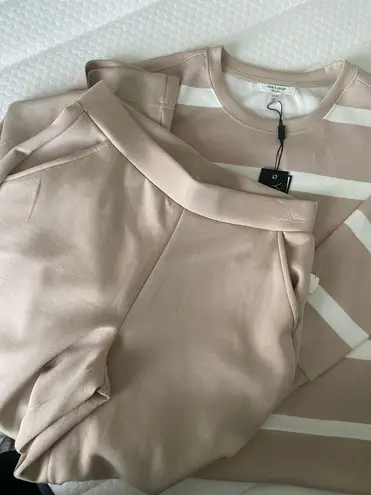 Cable & Gauge NWT Pullover Striped & Wide Leg Athleisure Lounge Jogger Set