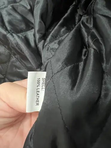 USA Bikers VTG Black Fringe Purple Rose Leather Zip Up Motorcycle Jacket (Size M)