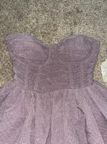 Altar'd State purple strapless sparkly dress