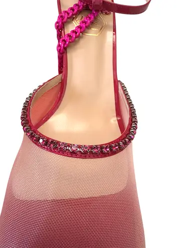 Nalebe Nude & Pink Stellar Mesh Rhinestone Chain Wildcard Pump 7