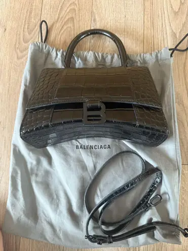 Balenciaga Crocodile Hourglass Small Handbag