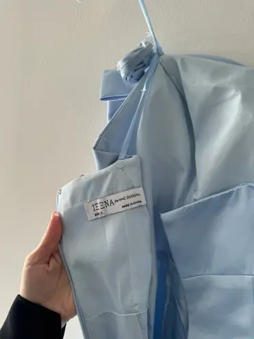 Mac Duggal Blue Strapless Bow Mermaid Gown