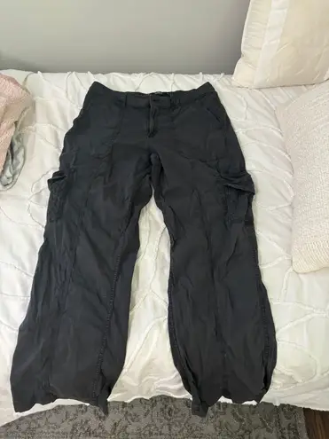 Hollister Low Rise Baggy Cargos In Dark Grey