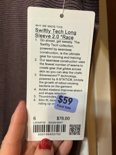 Lululemon  Swiftly Tech Long Sleeve 2.0 Race Shirt thumbnail 5