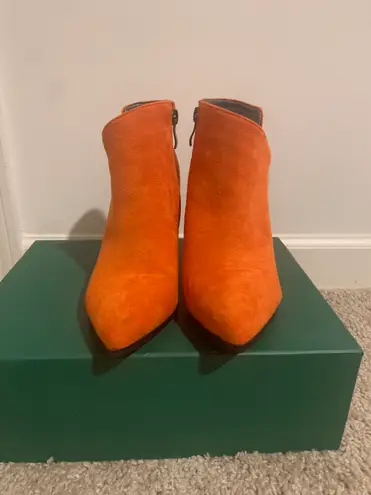 Grace Every Step Orange Suede Chunky Heel Boots