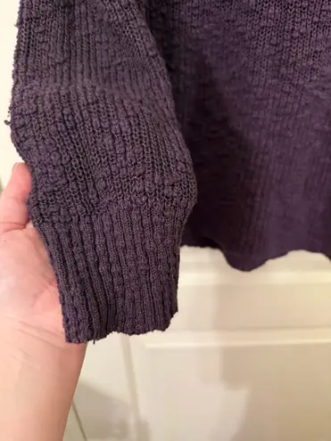 Natural Reflections Dark Purple Textured Knit Hoodie XL