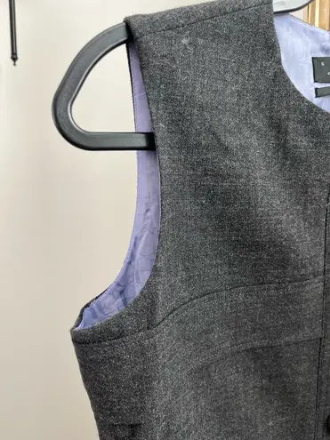 Carolina Herrera Charcoal Grey Button Dress