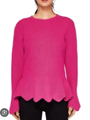 Ted Baker  Bobbe Magenta Peplum Wool Sweater - Image 1