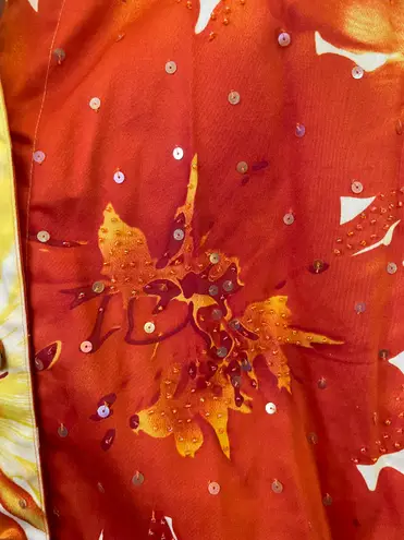 Diane Gilman Rare Floral Sequin Embellished Vibrant Jacket 1X