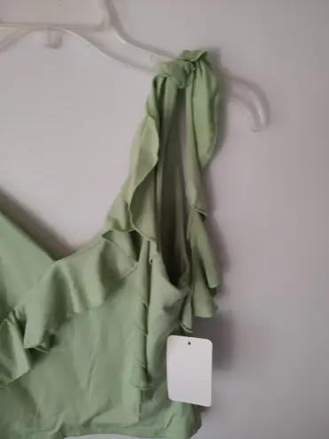 Gaze USA Gaze Green Ruffle Tank Top NWT
