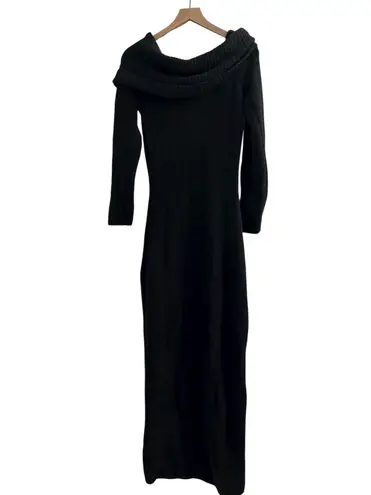 SKIMS NWT Cozy Knit Off the Shoulder Dress XL Onyx