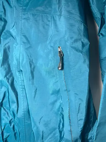 Patagonia Coat Teal Hooded Rain L Casual Outdoor *flawed