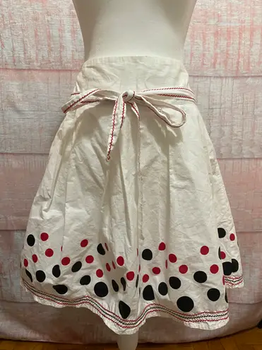 Heart soul Junior’s White Red and Blue Polka Dot Assymetrical A Line Skirt Size 3