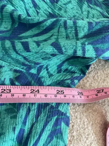 Catherines  Tropical Floral W/Sequins V Neckline Tassel Crepe‎ Blouse Top 1XWP - Image 6