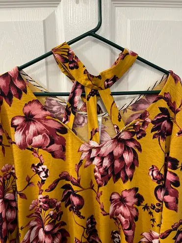 Paisley Grace Plus Size 2X Floral Mustard Dress