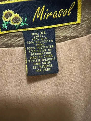 Gold Beaded Open Front Jacket Size XL