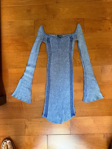 Pretty Little Thing MATERNITY BLUE KNIT CONTRAST CORSET DETAIL DRESS - Image 5