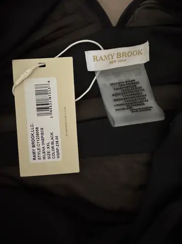 Ramy Brook - MILENA SHEER ONE PIECE SWIMSUIT - BLACK. MSRP $238. Size XXL