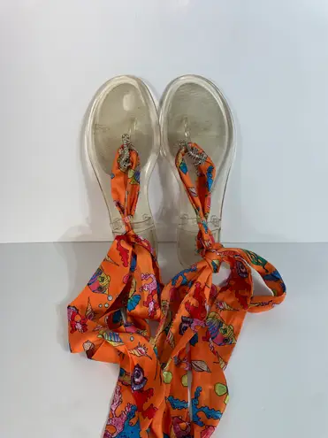 Inc international CONCEPTS Women's Orange-Clear Seahorse Malana Scarf Flat Sanda