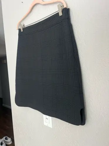 Ganni gray plaid mid-length suiting high waisted skirt 40 L/XL