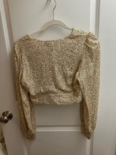 Sincerely Jules Gold Sequin Top