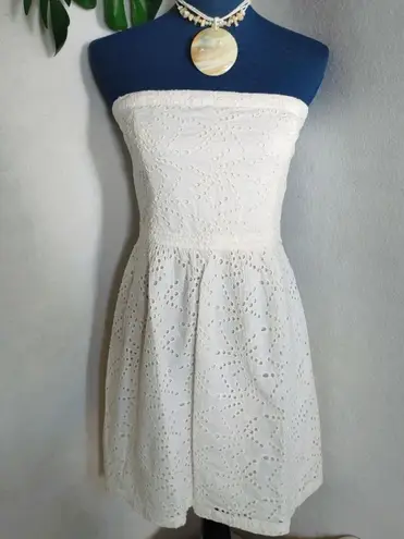 Gap  White Eyelet Strapless Dress
