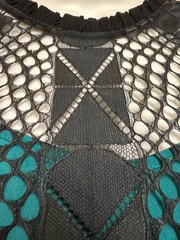 Sandro Paris Black Lace Pattern Mini Dress