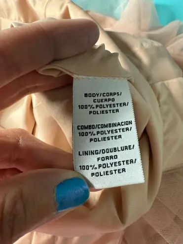 Monique Lhuillier Bridesmaid Tulle Gown Maxi Dress Light Pink Size 10