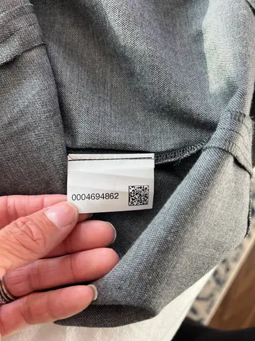 Hugo Boss Boss gray belted waterfall v neck collared trench mid length dress M