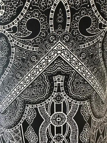 Ny&co NY& Stretch Medium Pull over black white paisley monochromatic maxi dress with cut-out shoulder sleeve