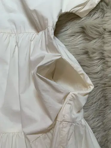 THML Womens Collared Short Sleeve Cream Dress Medium