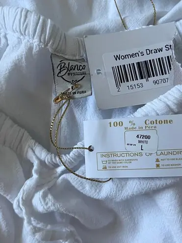 Blanco by Nature Halter Top & Pant 2 Piece Set Women's Size Large Cotton Boho Blue - Image 7