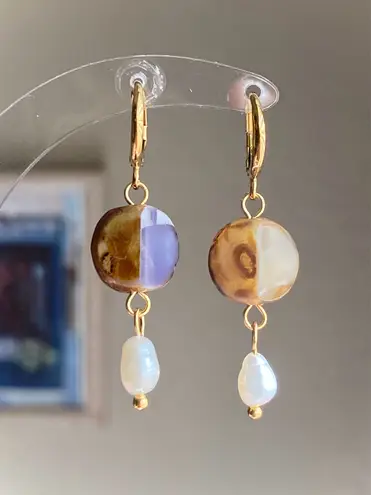 Handmade unique retro vintage fairy boho style dangle earrings w/ quality Czech glass beads💜