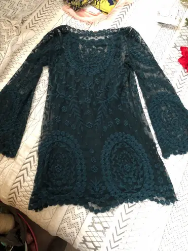 Free People Dark Teal Lace Dress