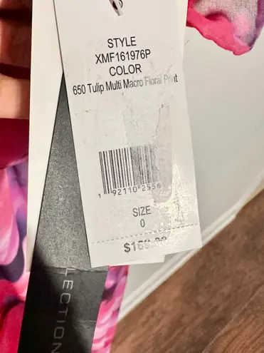 Halston Heritage off the shoulder sheer lined maxi tulip floral print dress