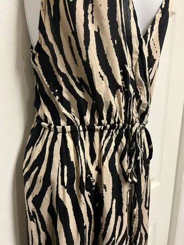 Elan COVER-UP MAXI DRESS IN TAN/ BLACK ZEBRA PRINT