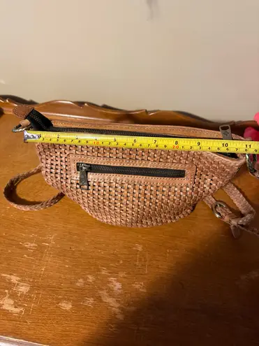 Patricia Nash Woven Leather Crossbody Tan