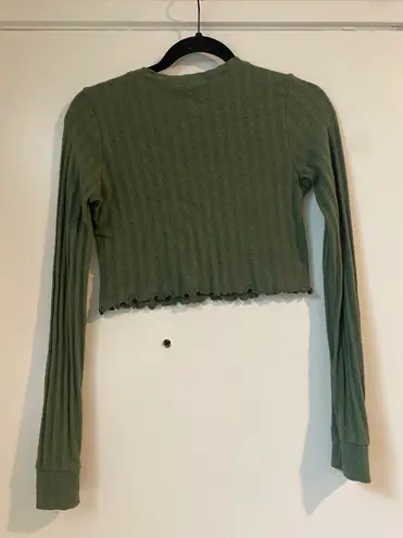 Forever 21 Cropped Green Long Sleeve