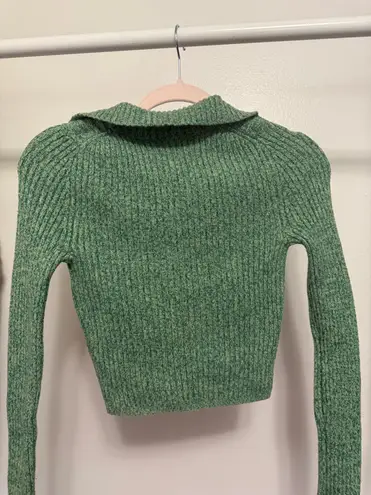 Aerie  Quarter-Zip Sweater Green