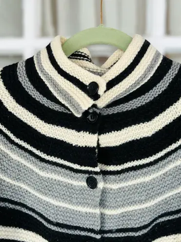 The Wrights Womens Medium Striped Button Up Sweater Cardigan • Pockets Knit