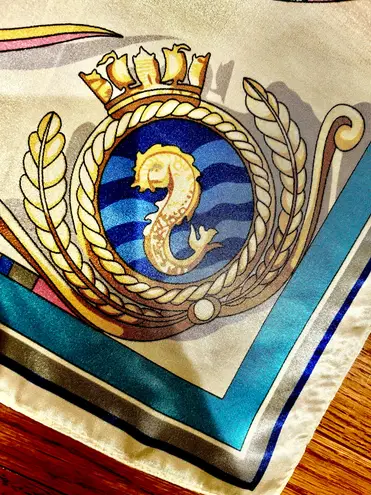 Vintage RETRO Nautical Theme ships ,Boat Wheel&Anchor large silky Scarf 35/35 Multiple