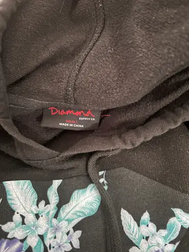 Diamond Supply Co. Floral Logo Pullover Hoodie Size Small